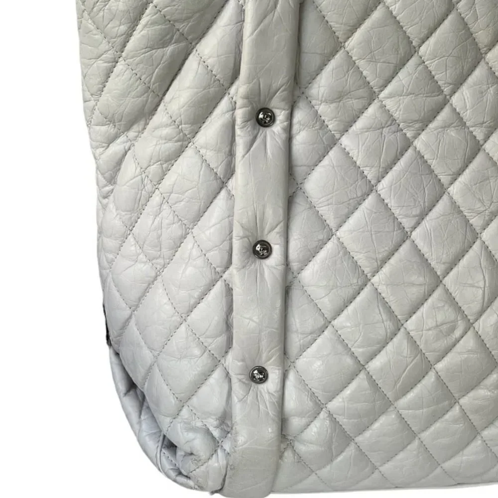 Chanel Matellase Quilted Lambskin Leather Tote Handbag